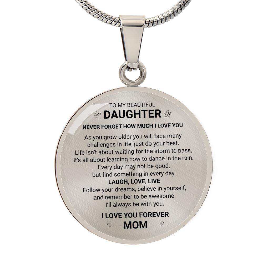 My Daughter  - I Love You Forever Note Necklace