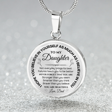 My Daughter - You Are Beautiful Note Necklace