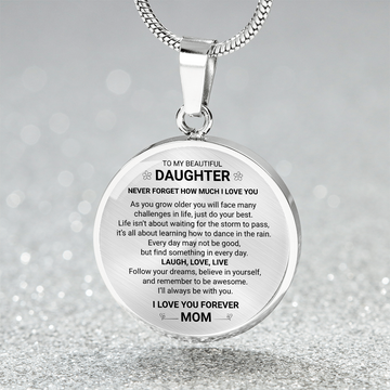 My Daughter  - I Love You Forever Note Necklace