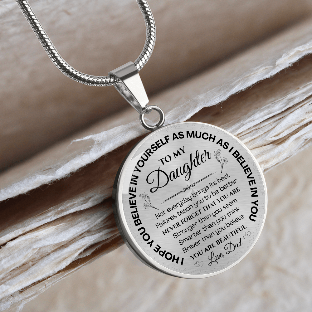 My Daughter - You Are Beautiful Note Necklace