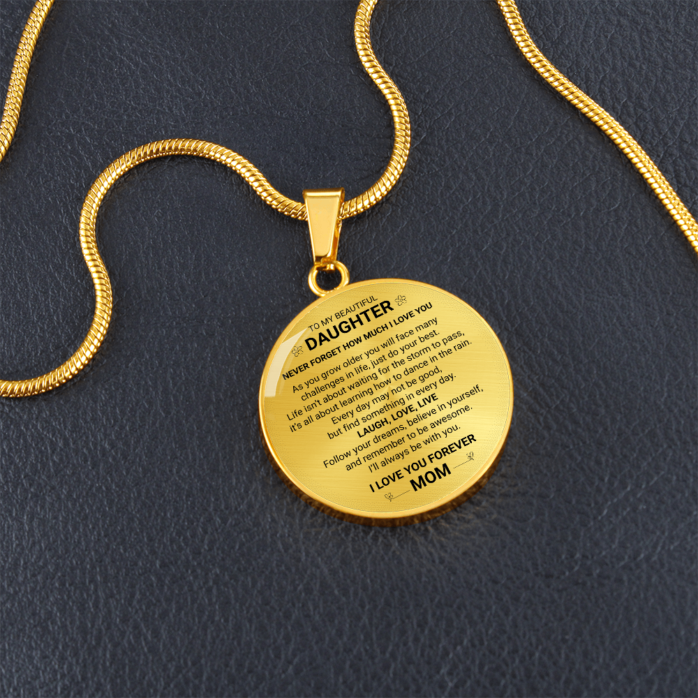 My Daughter  - I Love You Forever Note Necklace