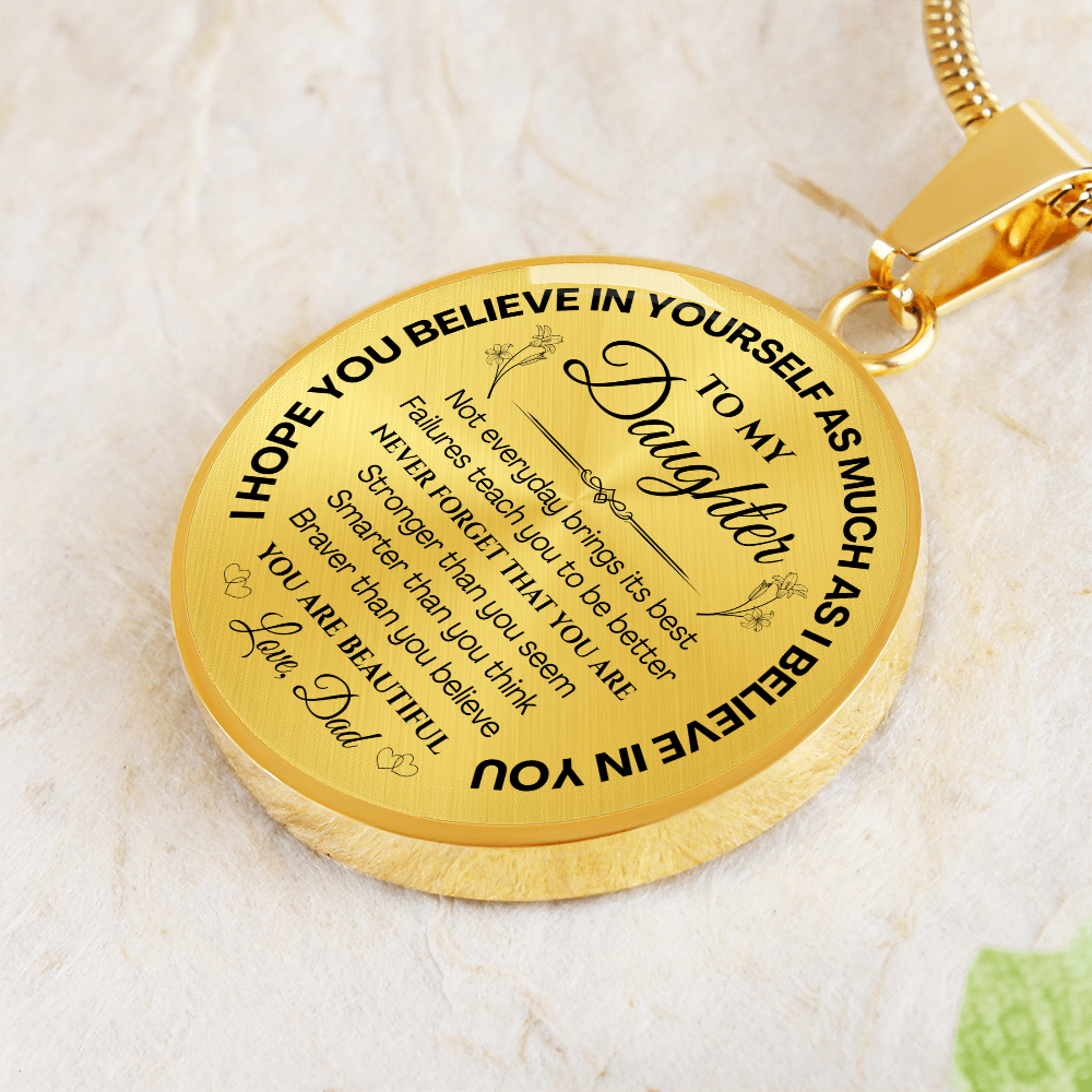 My Daughter - You Are Beautiful Note Necklace