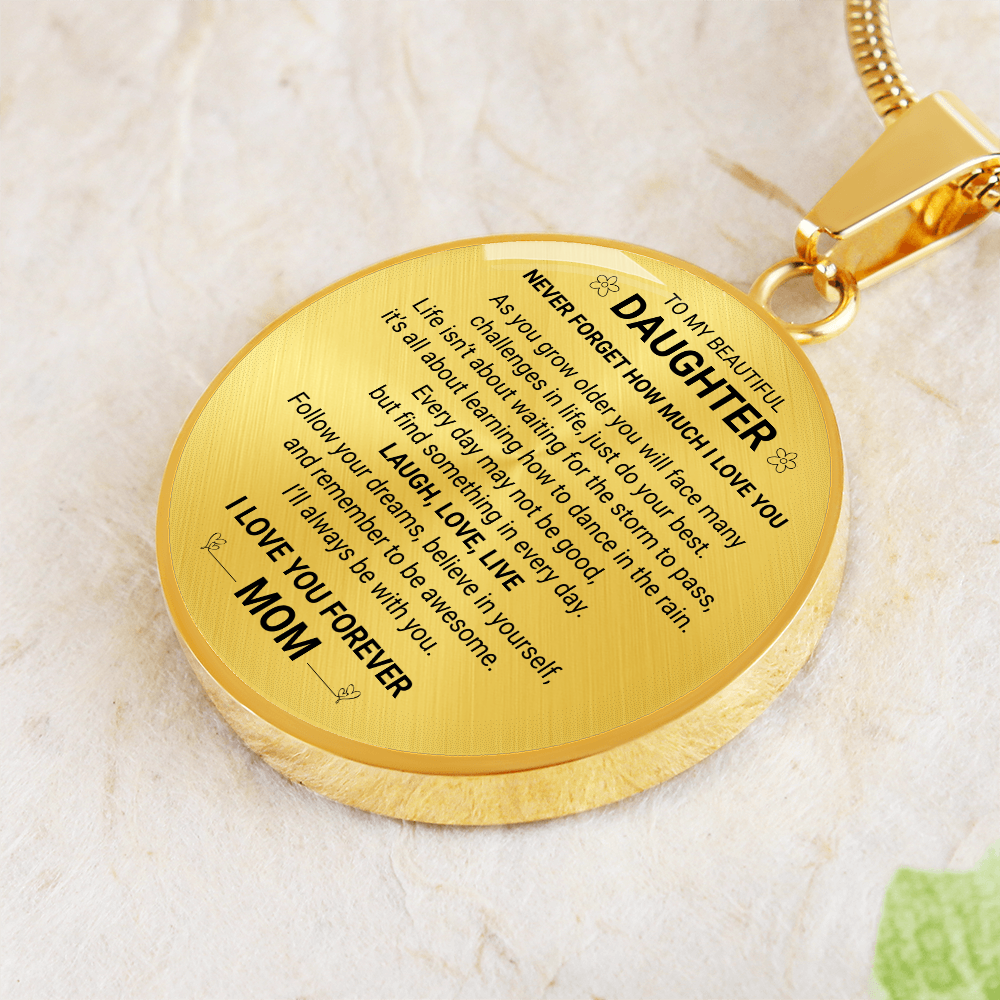 My Daughter  - I Love You Forever Note Necklace