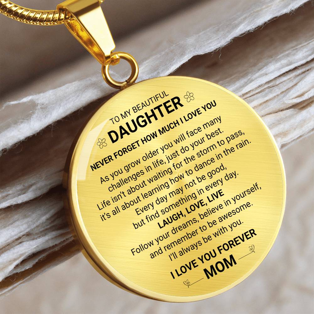 My Daughter  - I Love You Forever Note Necklace