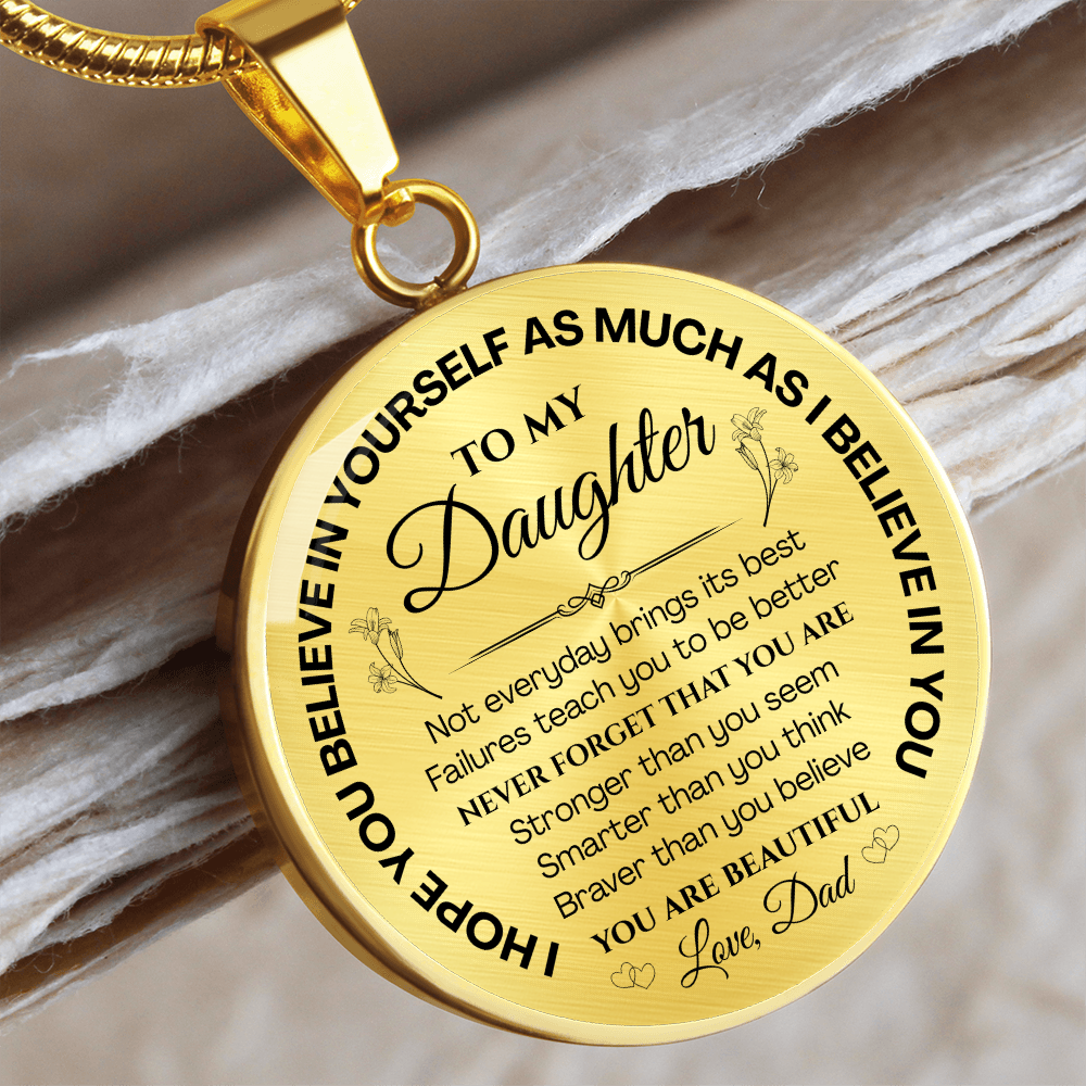 My Daughter - You Are Beautiful Note Necklace