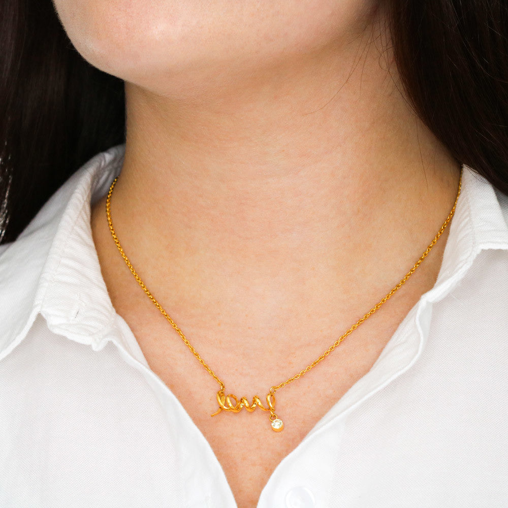 I Stole Your Heart - Cursive Love Necklace