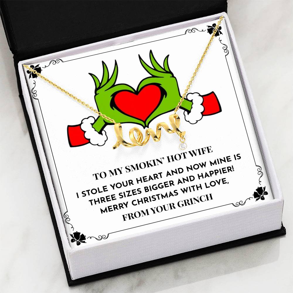 I Stole Your Heart - Cursive Love Necklace